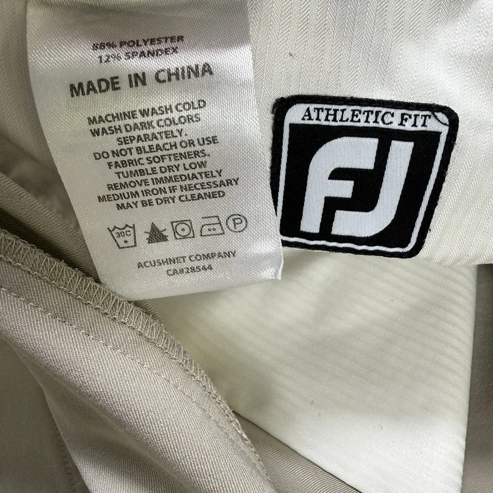 Footjoy Pants Mens 30x30 Tan Beige Athletic Fit 5 Pocket Performance Casual Golf